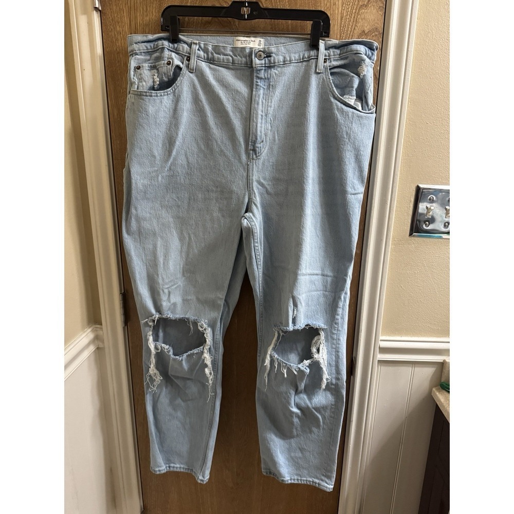 Abercrombie & Fitch Jeans Womens 90s Straight Ultra High Rise Distressed 35/20R